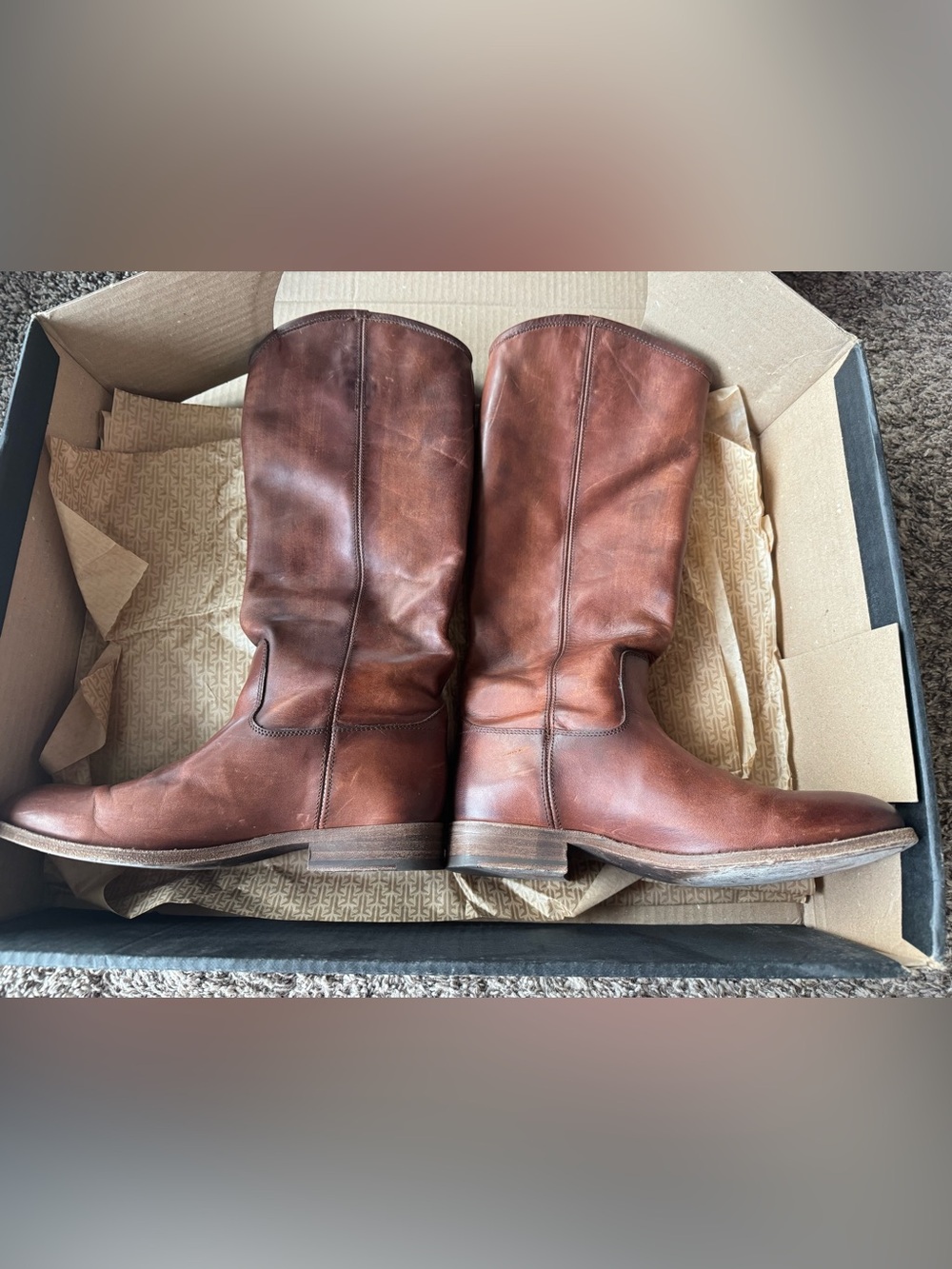 Frye Tall Smooth Leather Riding Boots in Dark Brown - Picture 7 of 12